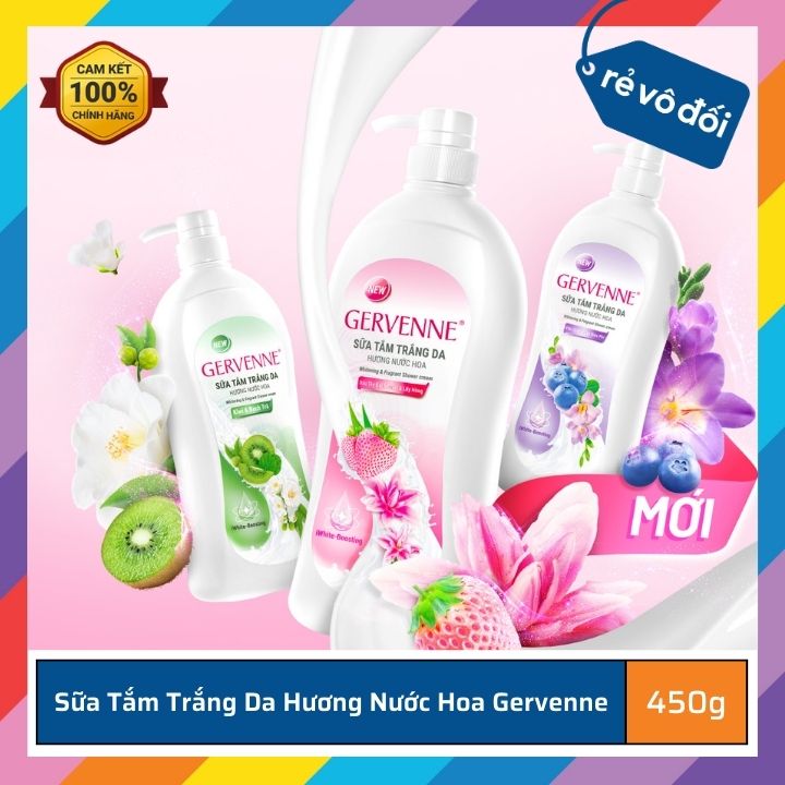 Sữa tắm trắng da hương nước hoa Gervenne 450g