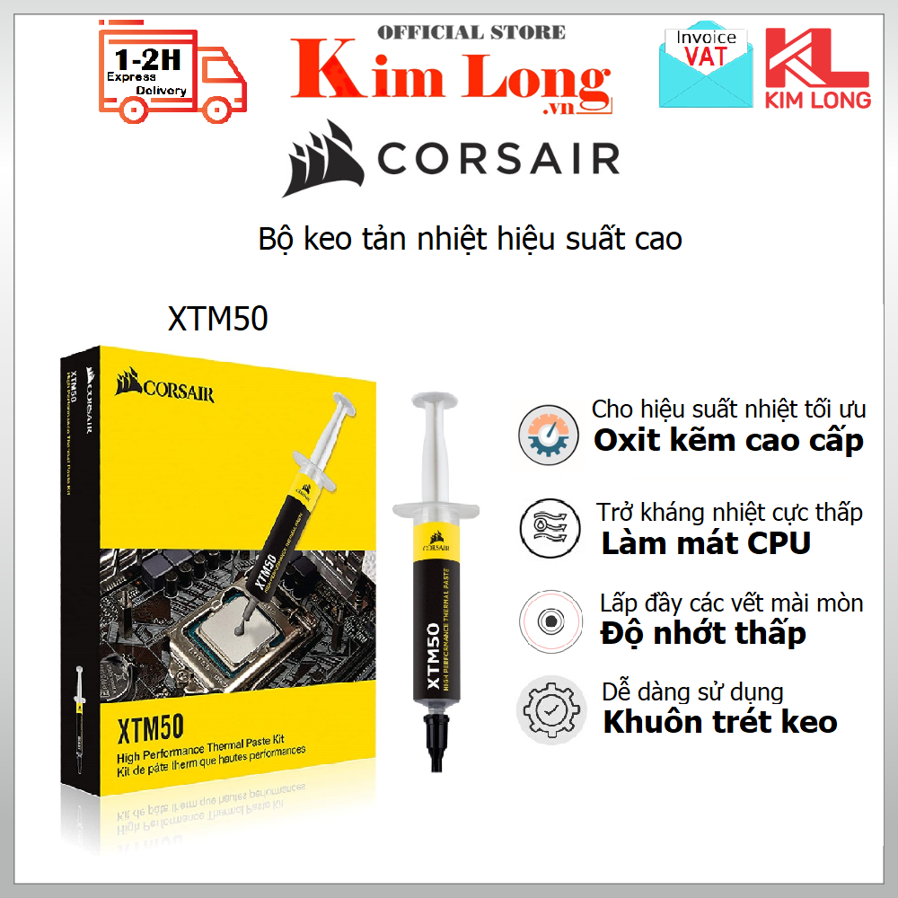 Keo tản nhiệt máy tính Corsair XTM50 Performance Thermal Paste Chính hãng