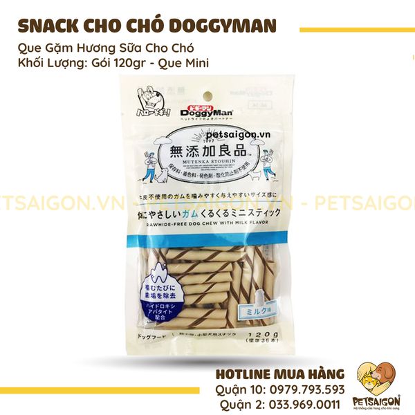 Snack doggyman que gặm hương sữa cho chó - 120g