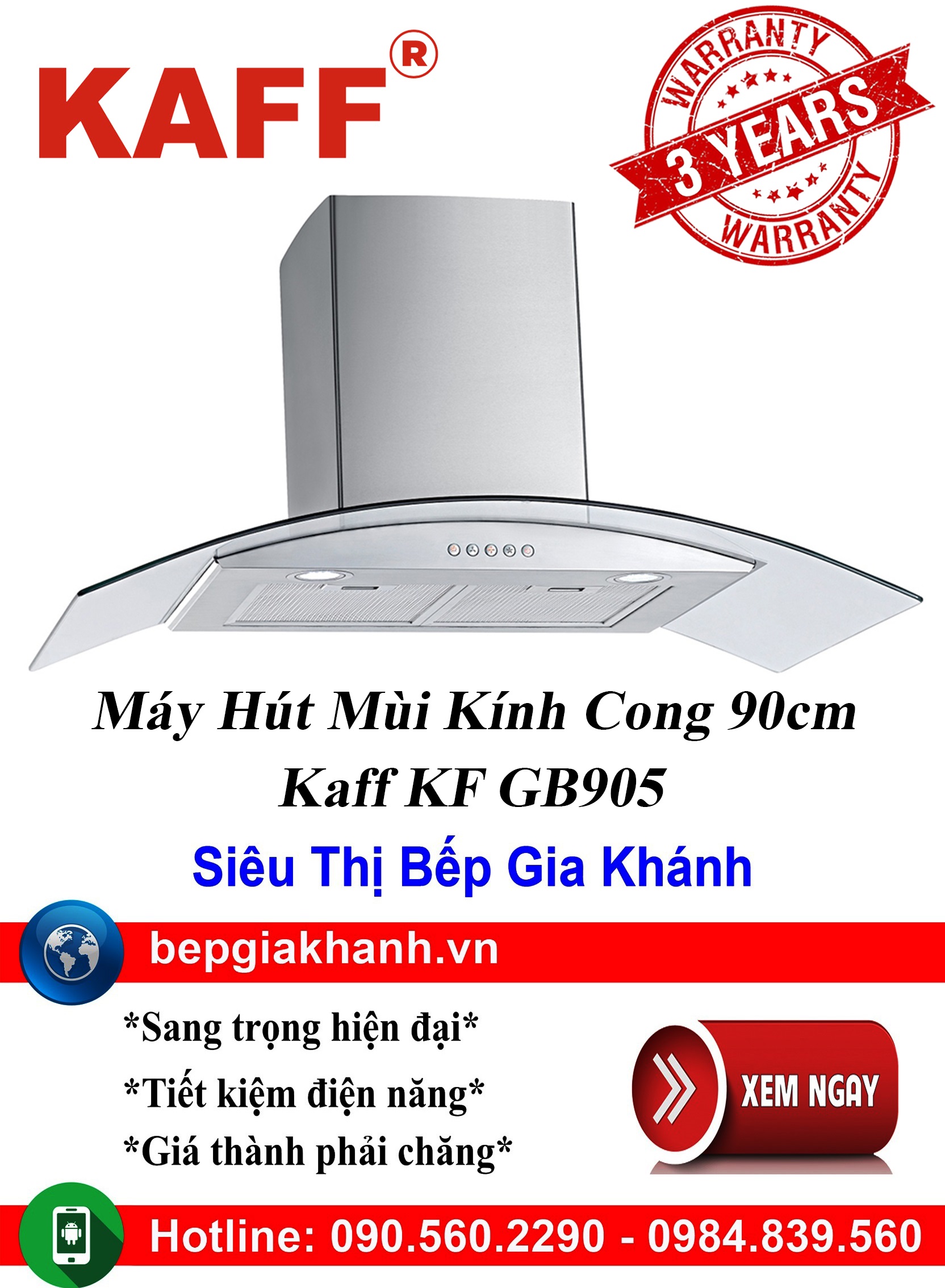 [HCM]Máy hút mùi kính cong 90cm Kaff KF GB905 máy hút mùi nhà bếp máy hút mùi bếp máy hút mùi kính cong máy hút mùi canzy máy hút mùi mini máy hút mùi âm trần máy hút mùi electrolux may hut mui