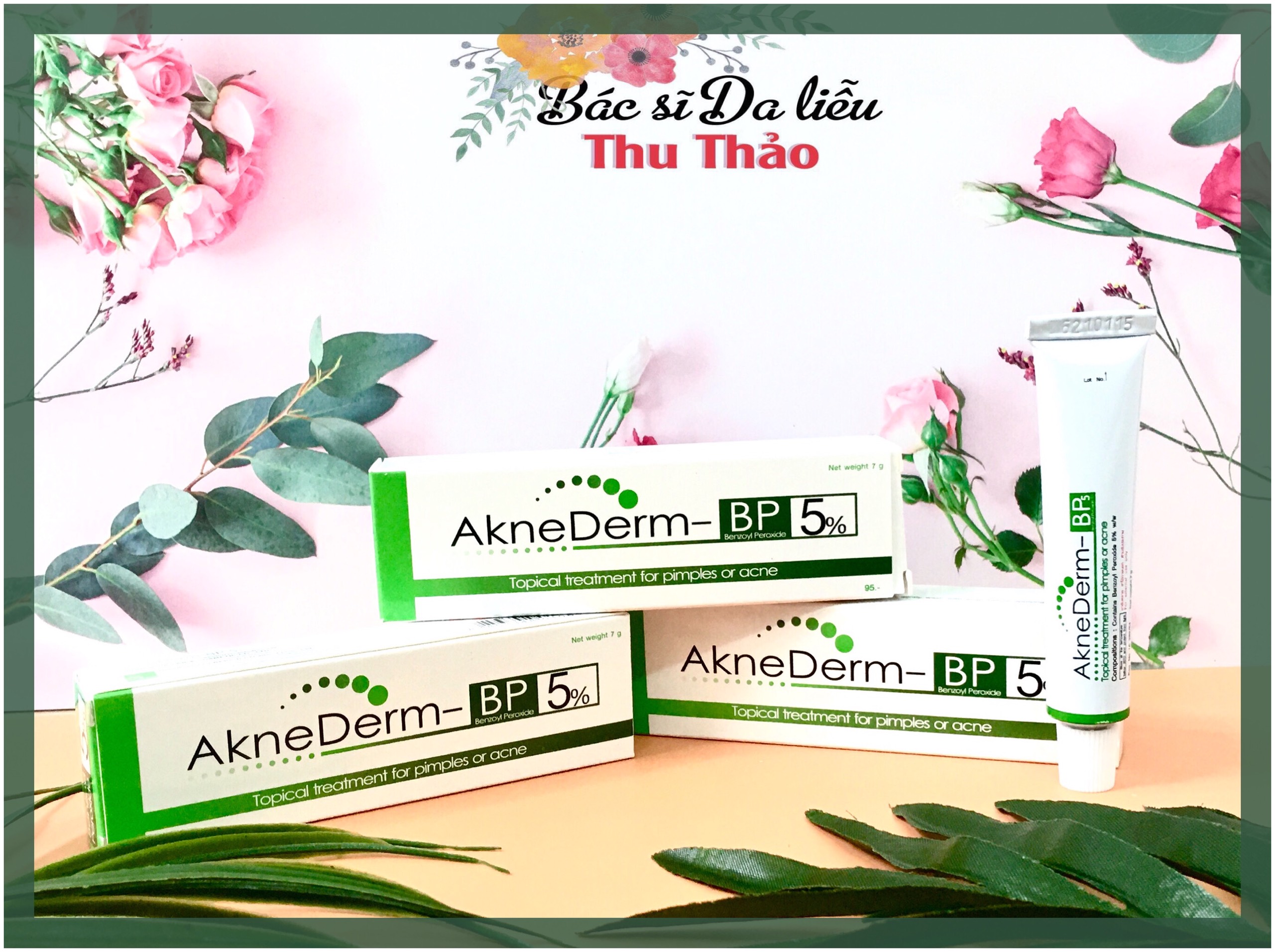 [HCM][10g] KEM GIẢM MỤN BPO (BENZOYL PEROXIDE 5%) - AKNEDERM