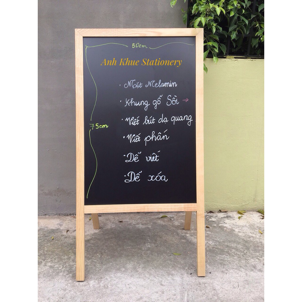 Bảng menu nhà hàng chân gỗ gấp 60*110 cm _ vpp anh khuê
