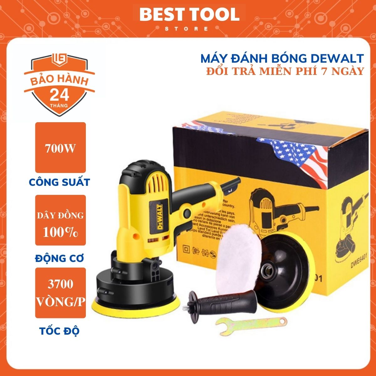 Máy đánh bóng Dewalt - Máy đánh bóng mini - Máy đánh bóng ô tô hàng tốt