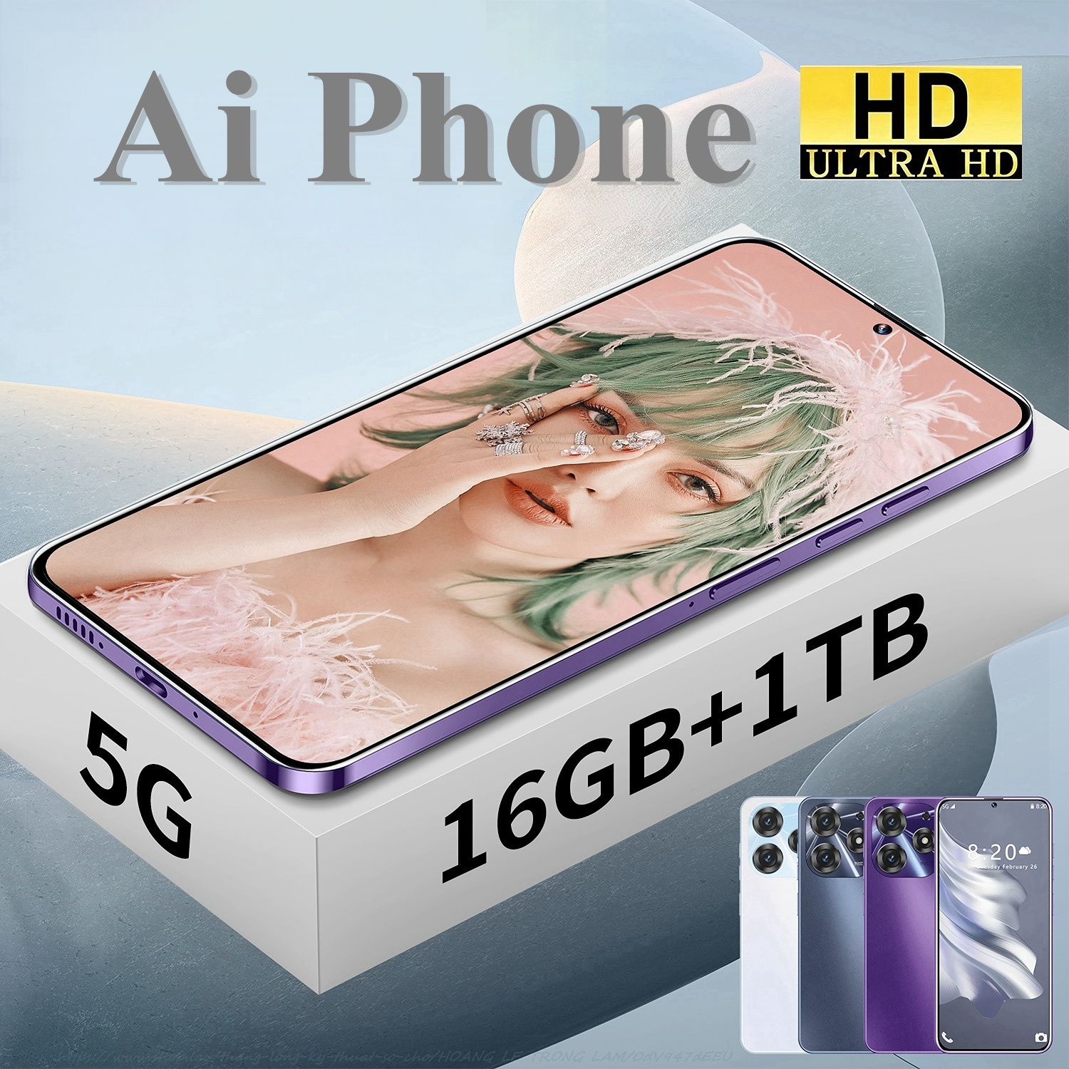 Ai Phone 100% new students genuine cheap 6.8inch FHD lowest price mobile phone large battery 6800mAh ultra cheap Android cellphone