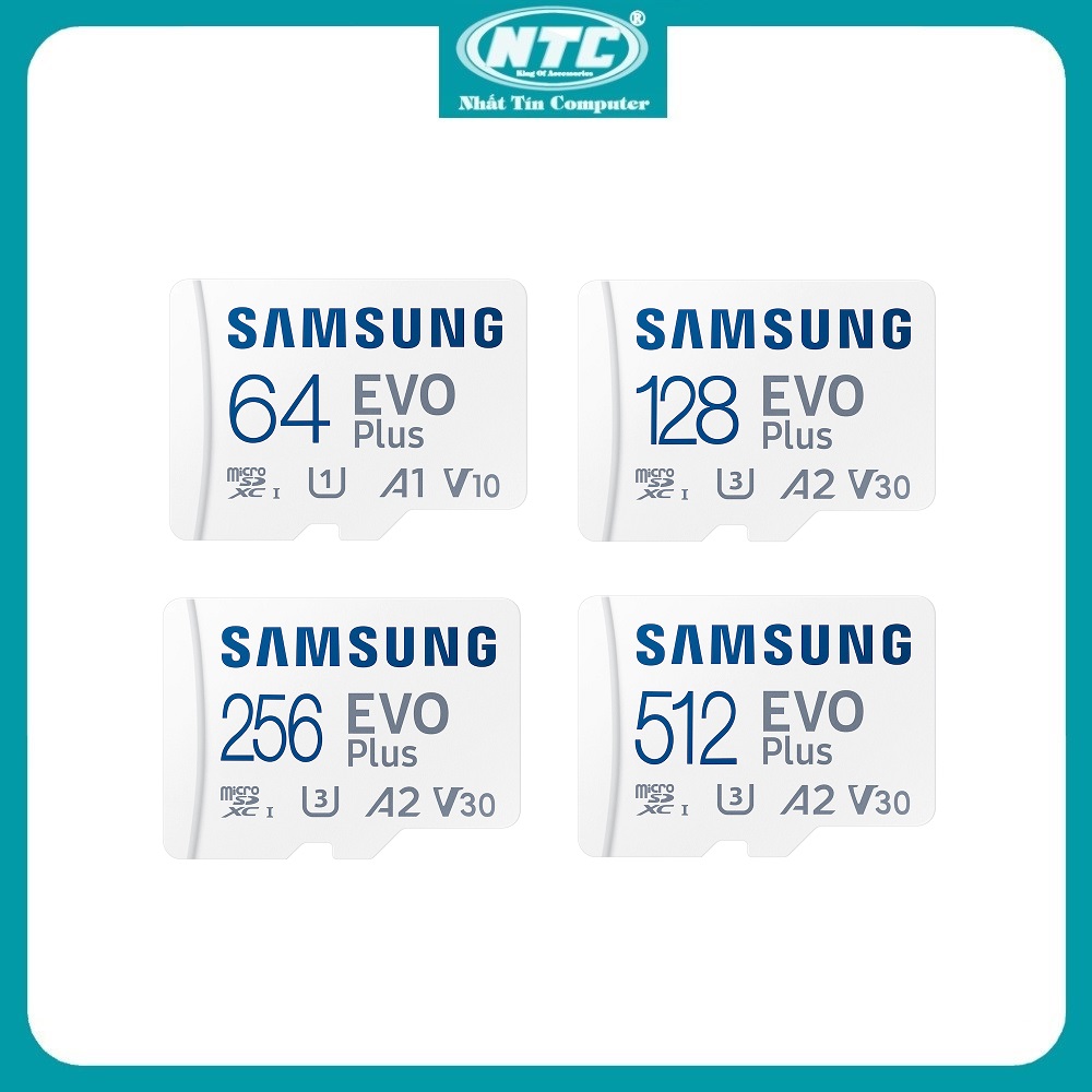 Thẻ nhớ MicroSDXC Samsung Evo Plus U3 A2 V30 512GB / 256GB / 128GB / 64GB 130MB/s V2021 Nhất Tín Computer