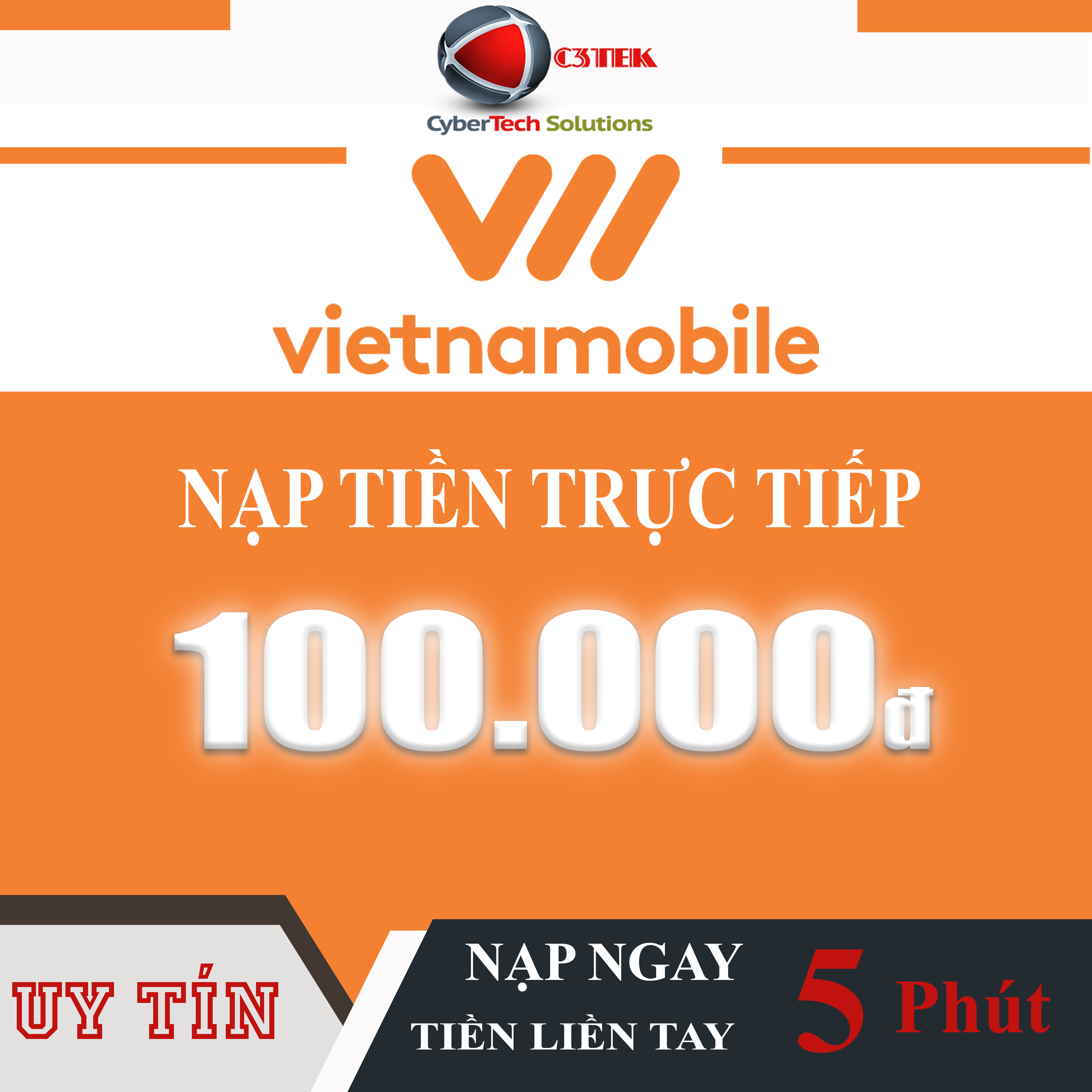 [C3TEK] Nạp tiền VIETNAMOBILE 100K (Nạp Thẻ Trực Tiếp thuê bao TRẢ TRƯỚC) - FS