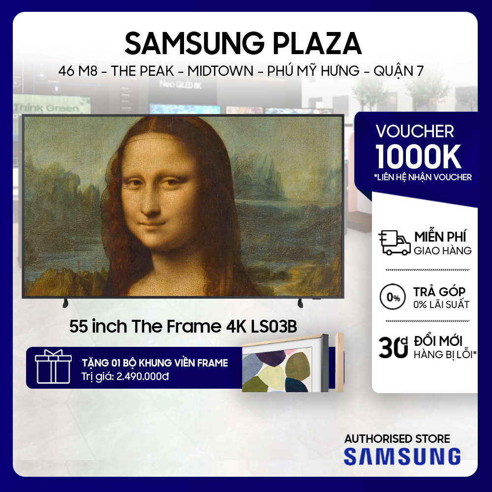 55ls03b - smart tivi samsung khung tranh the frame qled 4k 55 inch 55ls03ba