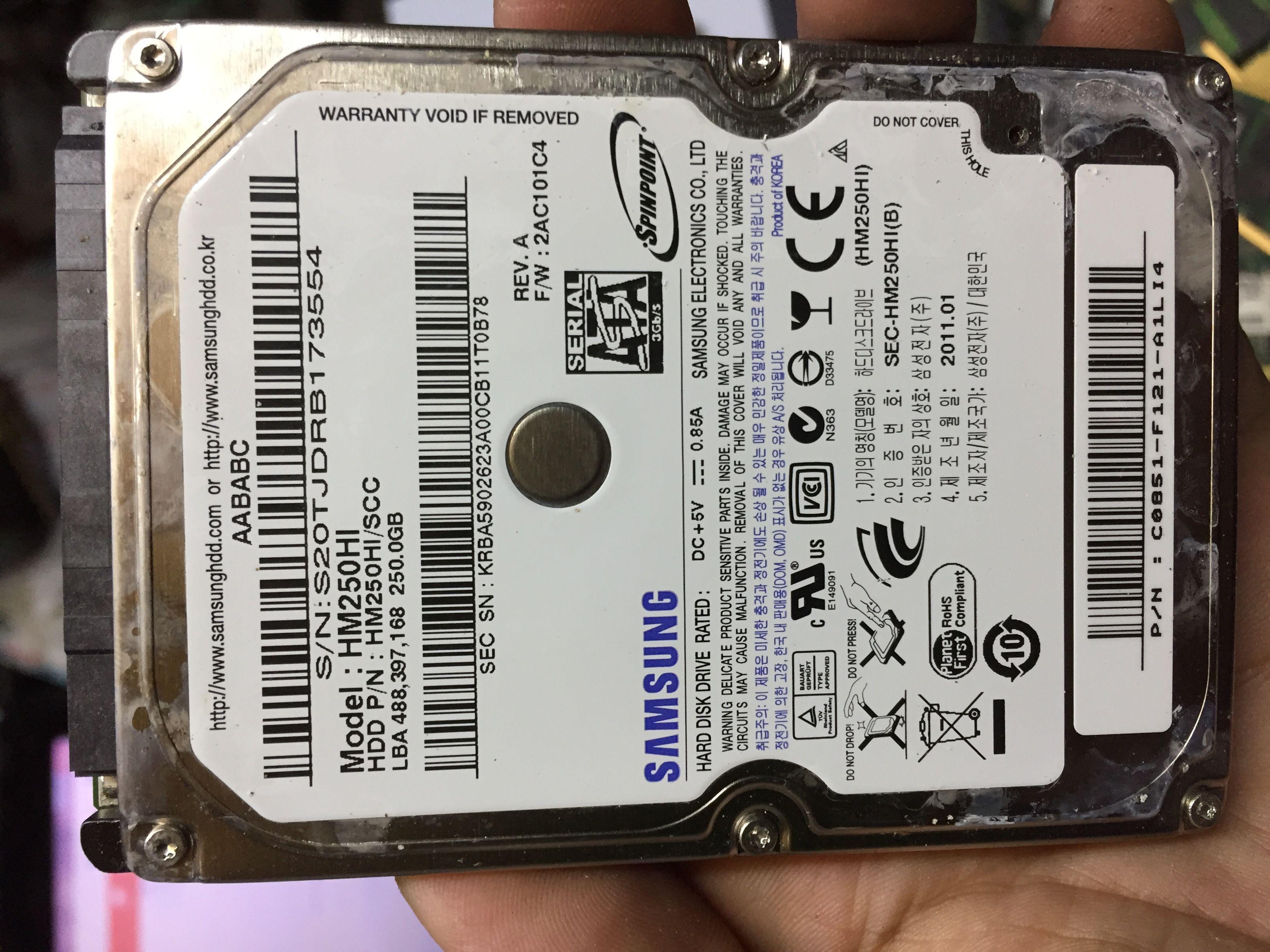 Ổ Cứng HDD Laptop chuẩn SATA 250G Sức khỏe GOOD Giá 99,000 Đồng*Miễn phí vận chuyển