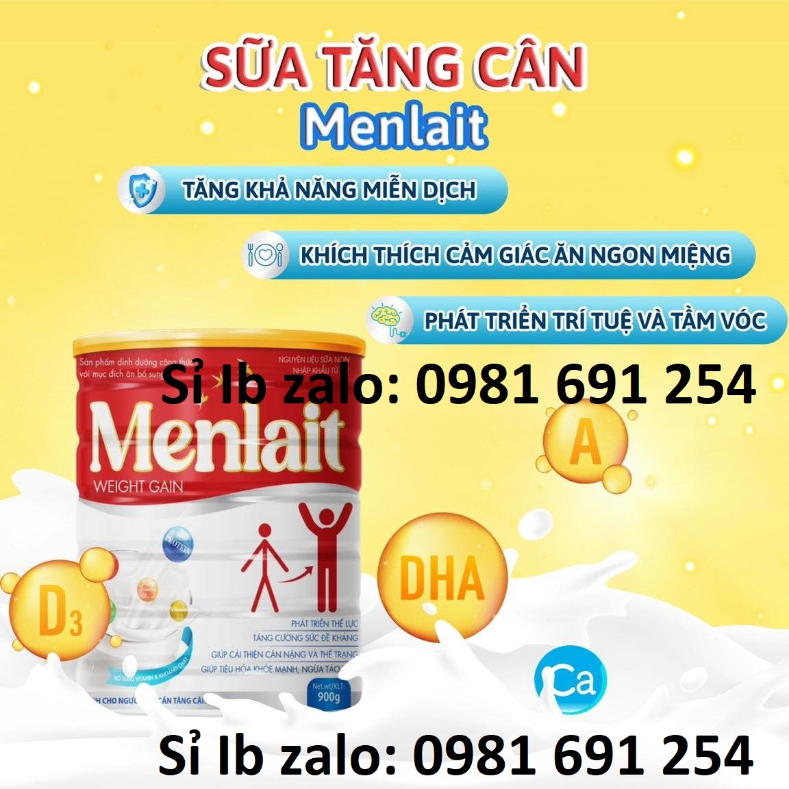 Sữa Menlait weight gain - Sữa cho người tăng cân