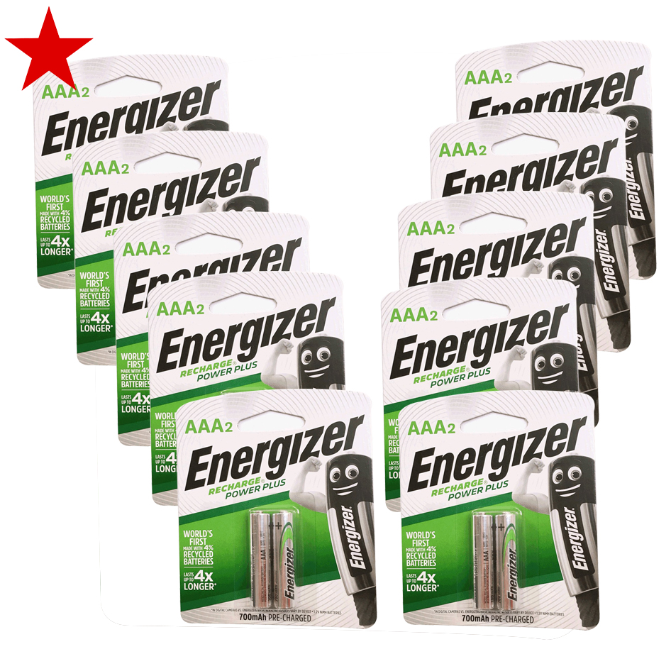 Combo 10 vỉ pin sạc đũa AAA Energizer 700mAh chính hãng (1 vỉ 2 viên)