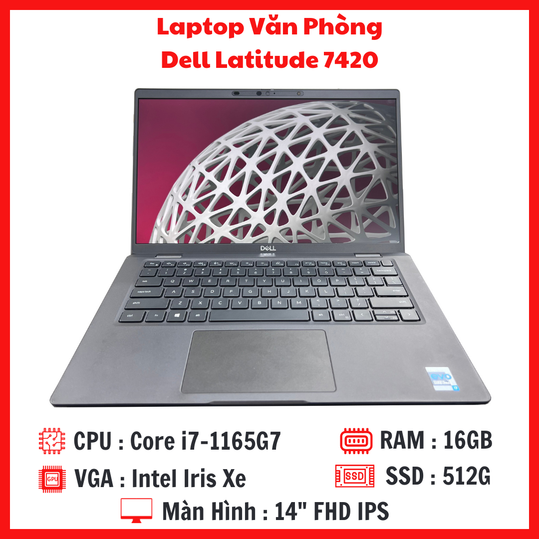 Dell Latitude 7420 - Core i7-1165G7 RAM 16G SSD 512G Màn 14 Inch FHD IPS ( Carbon Fiber )