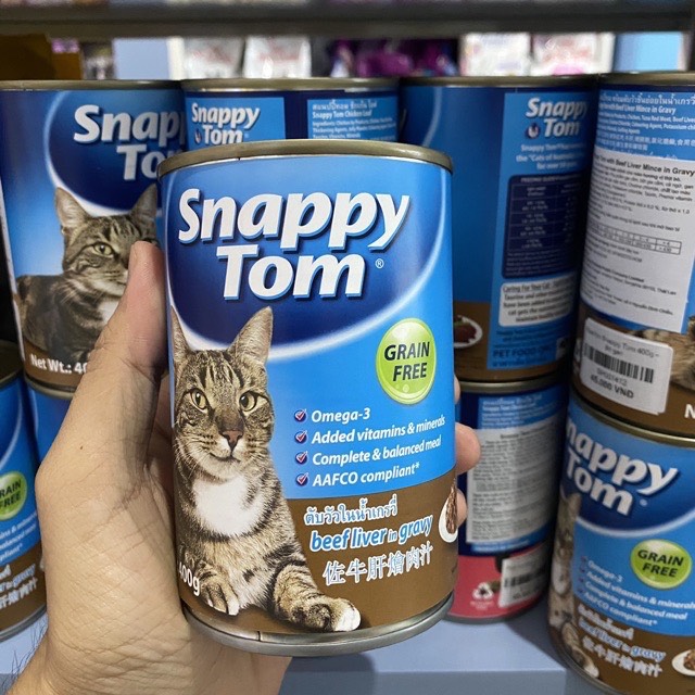 Thức Ăn Cho Mèo Pate Lon Snappy Tom 400Gr - Đủ Vị | Pate Snappy
