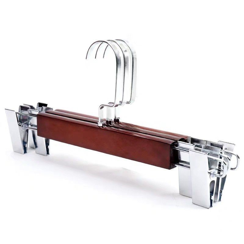 Combo 20 kẹp quần gỗ nâu inox - móc kẹp quần - kẹp gỗ - móc treo quần - phụ kiện shop - đồ dùng tiện ích gia đình