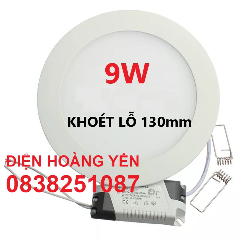 Đèn Led âm trần siêu mỏng 9w ánh sáng trắng vàng - bảo hành 12 tháng