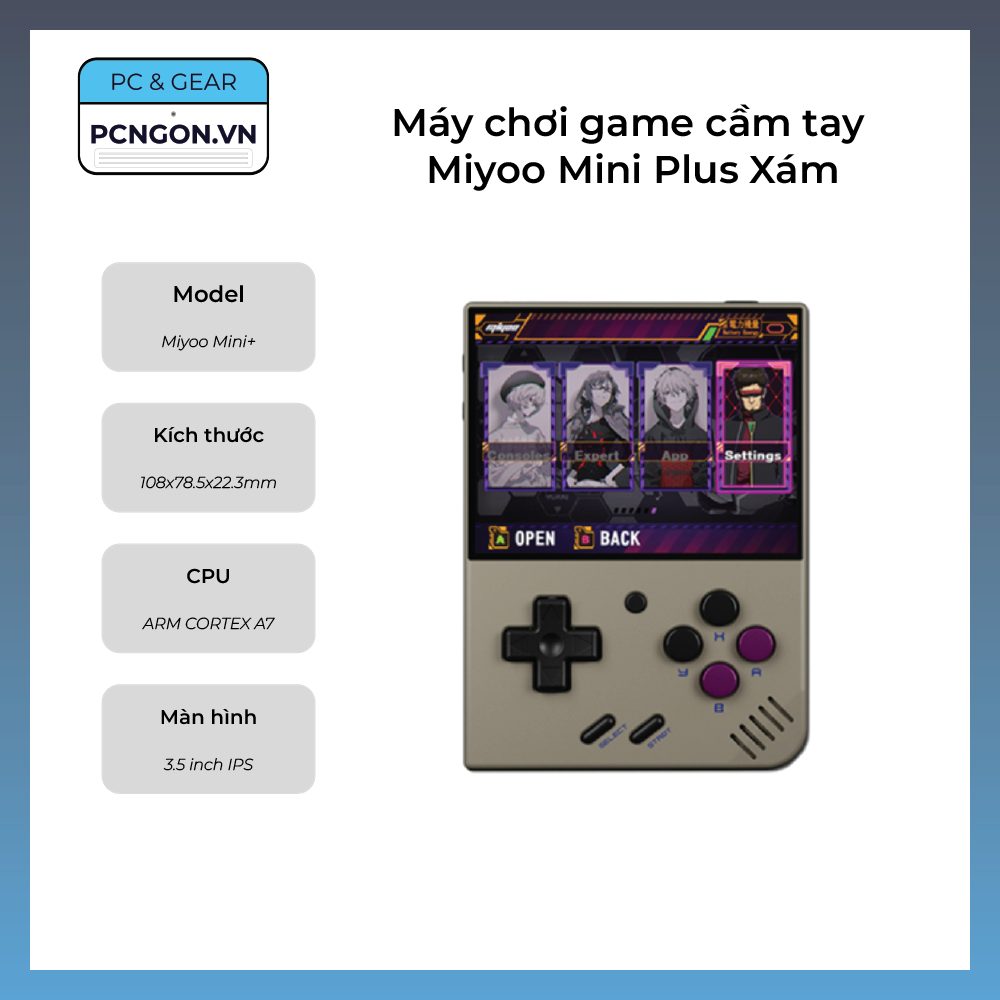 Máy chơi game cầm tay Miyoo Mini Plus Xám