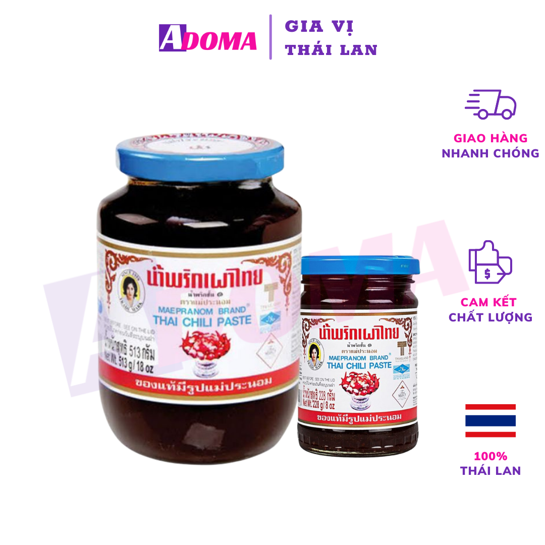 Dầu sa tế ớt lẩu Thái Tomyum Mae Pranom 228g/114g Chili in oil