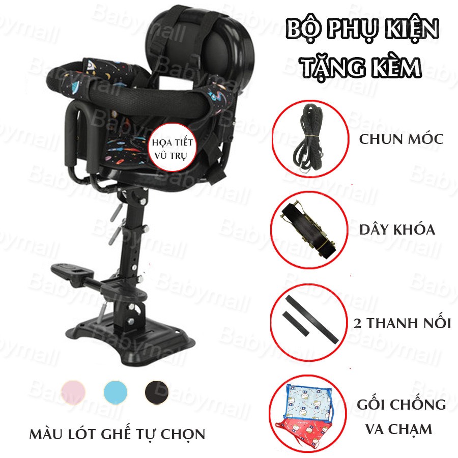 Ghế Ngồi Xe Máy Cho Bé Ngồi Trước Xe Ga, Xe Điện Chở Bé Đi An Toàn Phù Hợp Vision, SH, Lead, Vespa Chống Rung Va Đập - 3