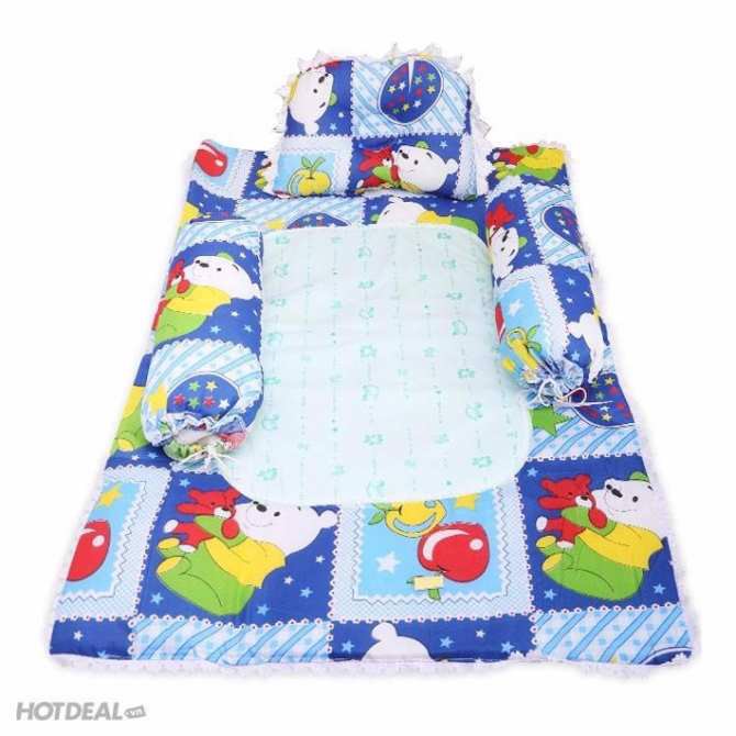 Combo gối nệm 4 món cho bé, Bộ Nệm Gối Cho Bé 4 Món | Đồ Dùng Phòng Ngủ Cho Trẻ, Bộ chăn gối cho bé, Bộ 4 Món Ga Gối Cho Bé