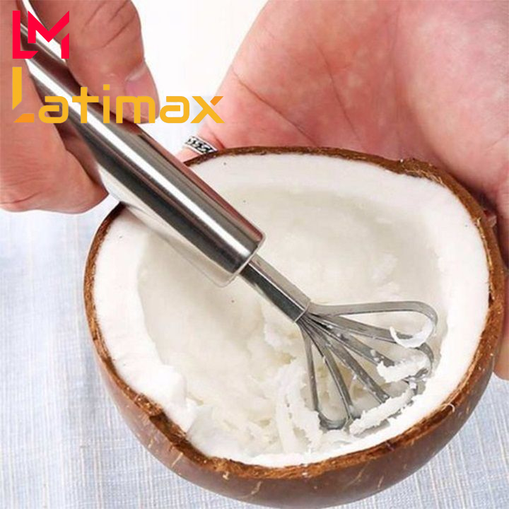 Đồ nạo dừa - Dụng cụ đánh vảy cá 2 trong 1 cầm tay thép không gỉ cao cấp Latimax