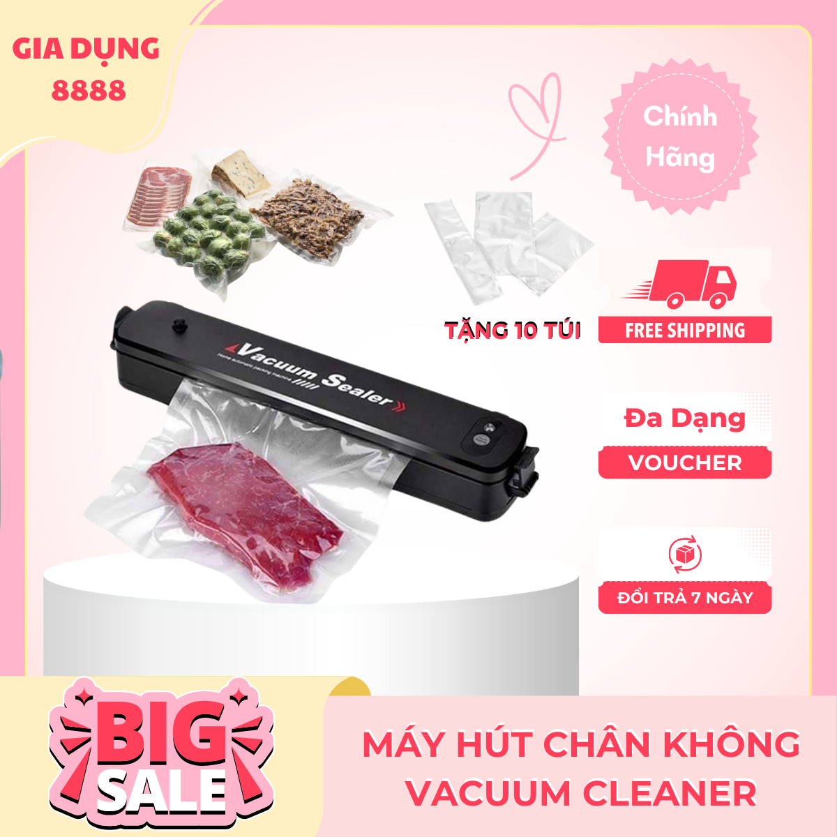 Máy Hút Chân Không Kiêm Hàn Miệng Túi Vacuum Sealer - Hàng nội địa bảo hành 1 đổi 1