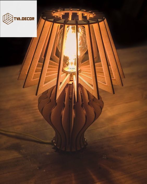 Đèn để bàn trang trí phòng khách,phòng ngủ,quầy bar, cafe bằng gỗ TVA-Decor cao cấp TA021