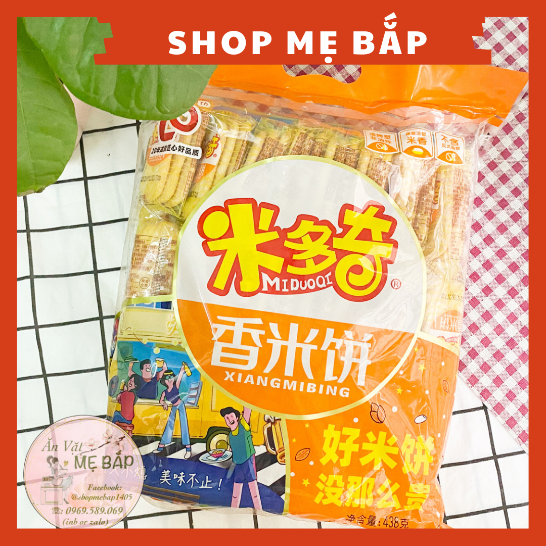 Bánh Gạo Tuyết MiDuoQi 438gram - Bánh Vị Mặn - Shop Mẹ Bắp [ Date 08/2022]