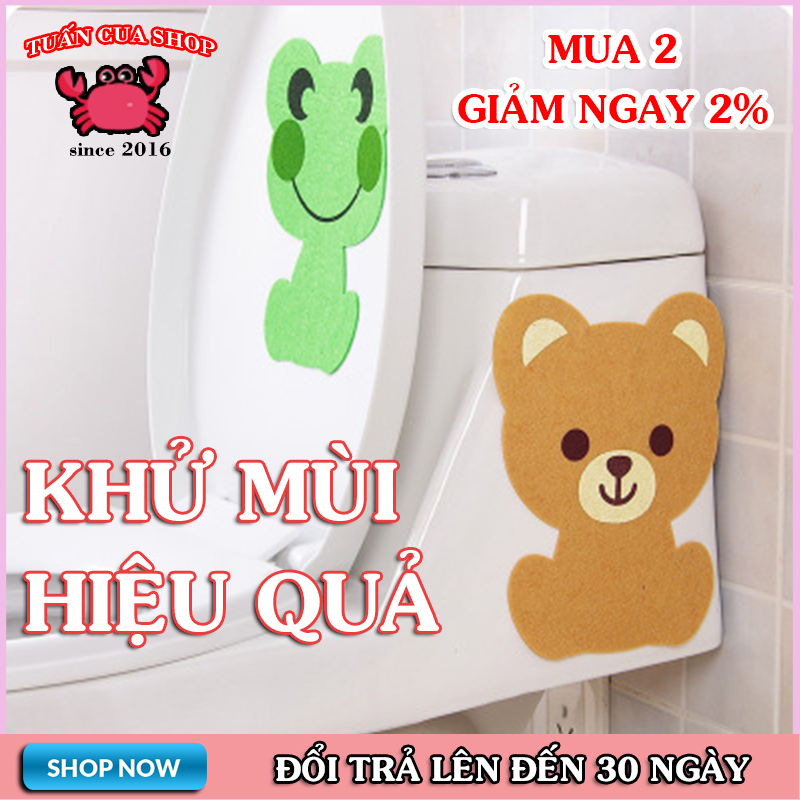 Miếng dán khử mùi nhà vệ sinh nhiều họa tiết, đồ dùng nhà tắm, khử mùi, decal miếng dán, (DKM01), Tuancua