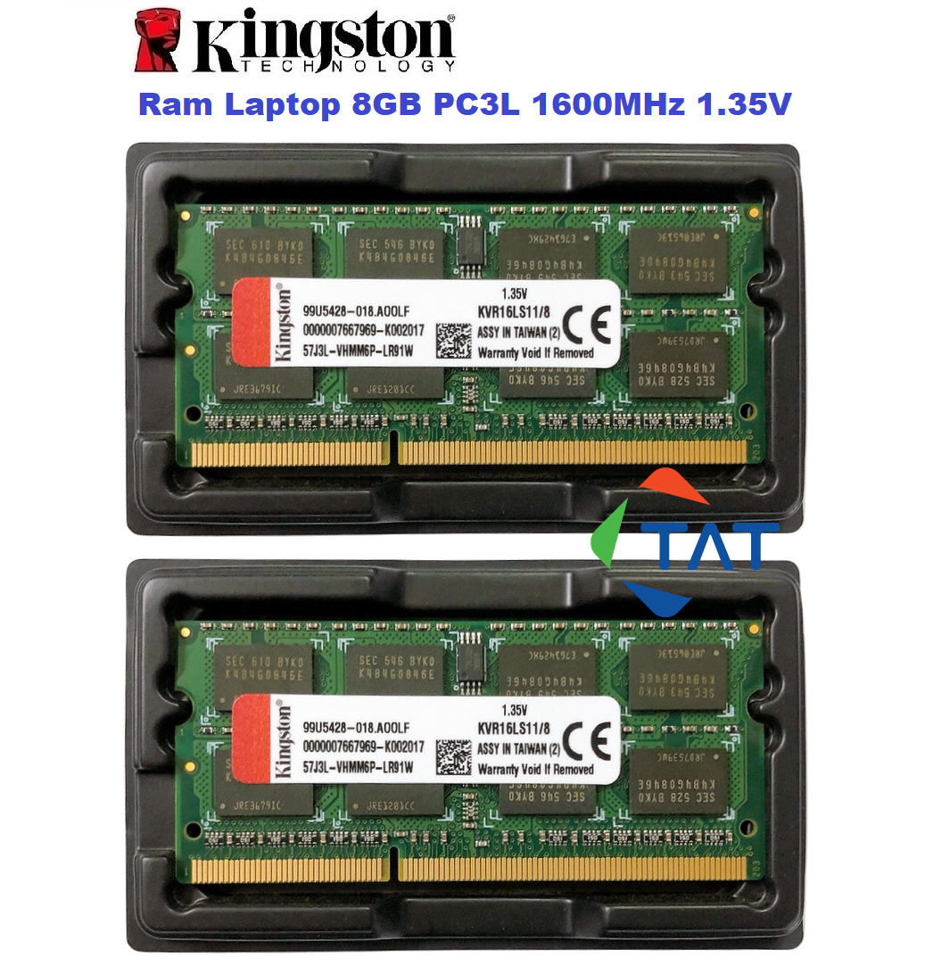 Ram Laptop DDR3 8GB Kingston 1600MHz PC3L-12800 1.35V Dùng Cho Máy Tính Xách Tay