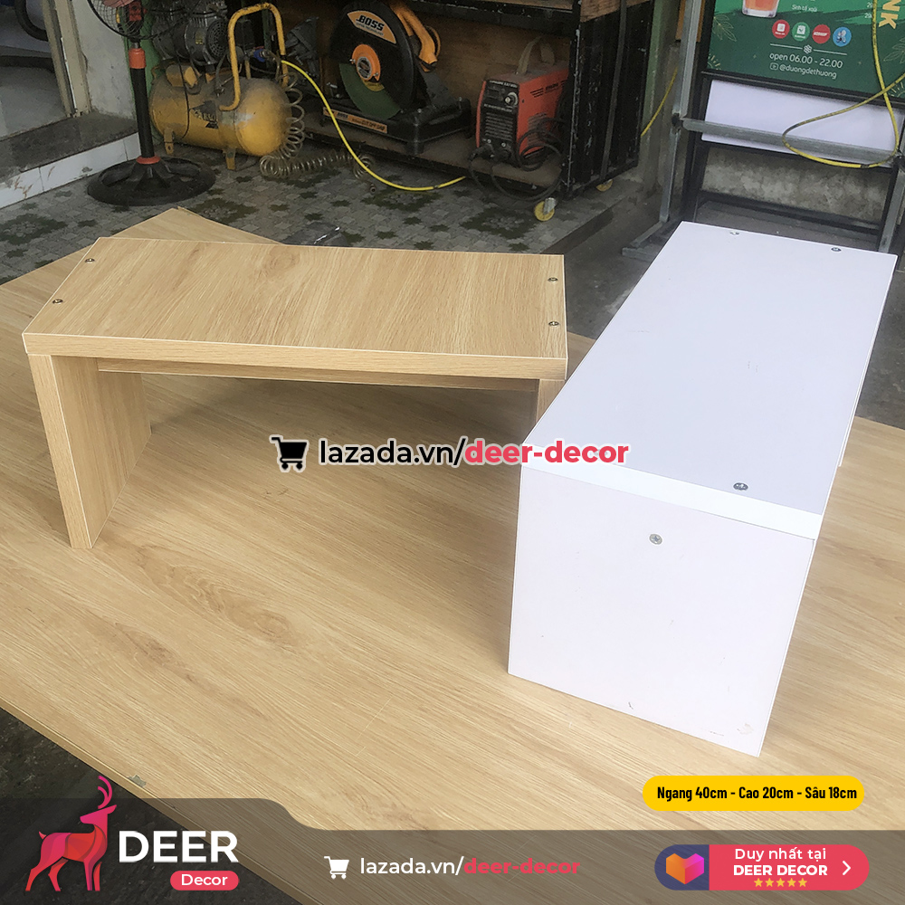 Kệ để chân làm móng nail bằng gỗ mdf - deer decor