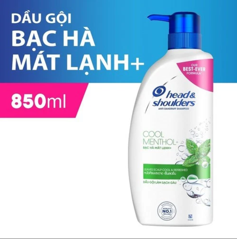 Dầu gội Head & Shoulder Cool Menthol 850ml - Dầu gội đầu Head and shoulders Thái Lan bạc hà 850ml