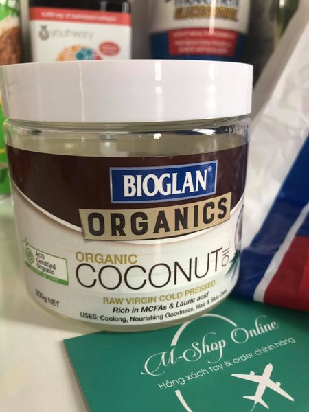 Dầu dừa hữu cơ nguyên chất Bioglan Organic Coconut Oil của Úc, 300g