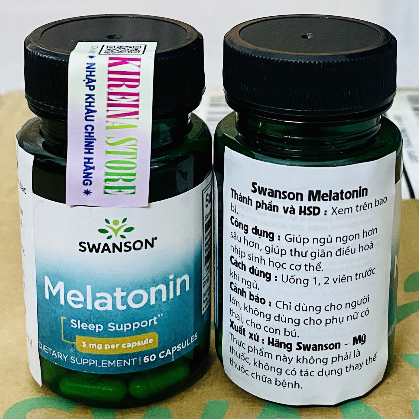 Viên uống Swanson Melatonin hỗ trợ giấc ngủ ngon 3mg (60/120 viên)