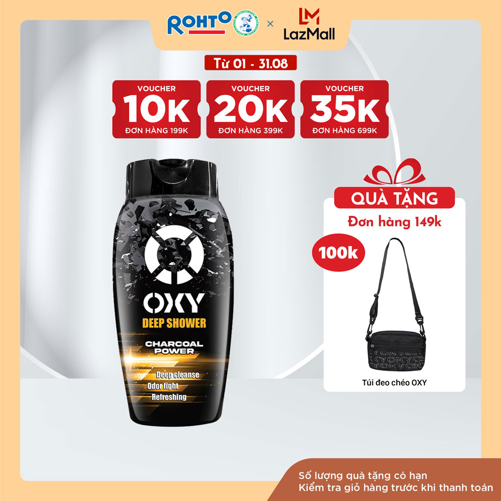 Sữa tắm cho nam sạch sâu, khử mùi cơ thể Oxy Deep Shower 180ml