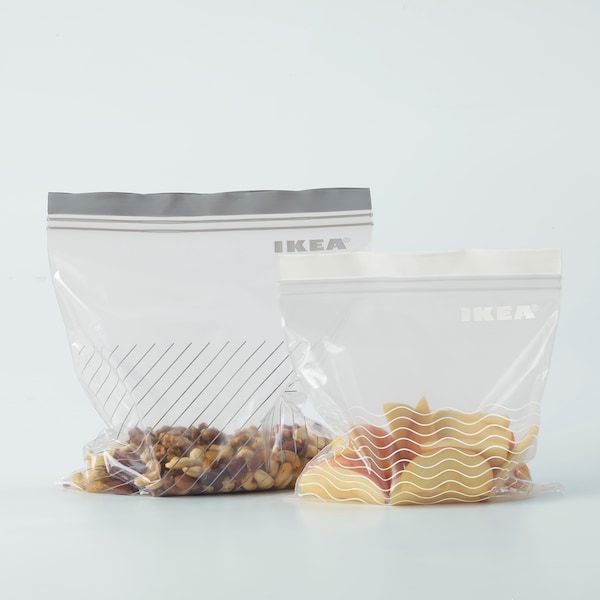Túi zip đựng thực phẩm xám trắng istad ikea