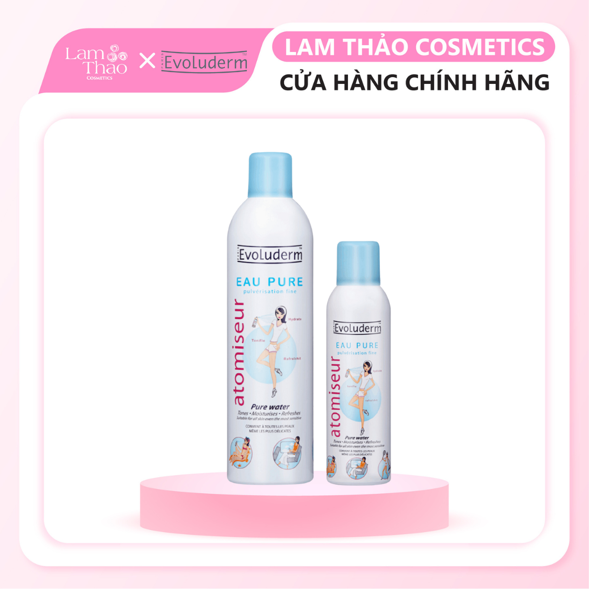 Xịt Khoáng Cấp Ẩm Làm Dịu Da Evoluderm Atomiseur Eau Pure