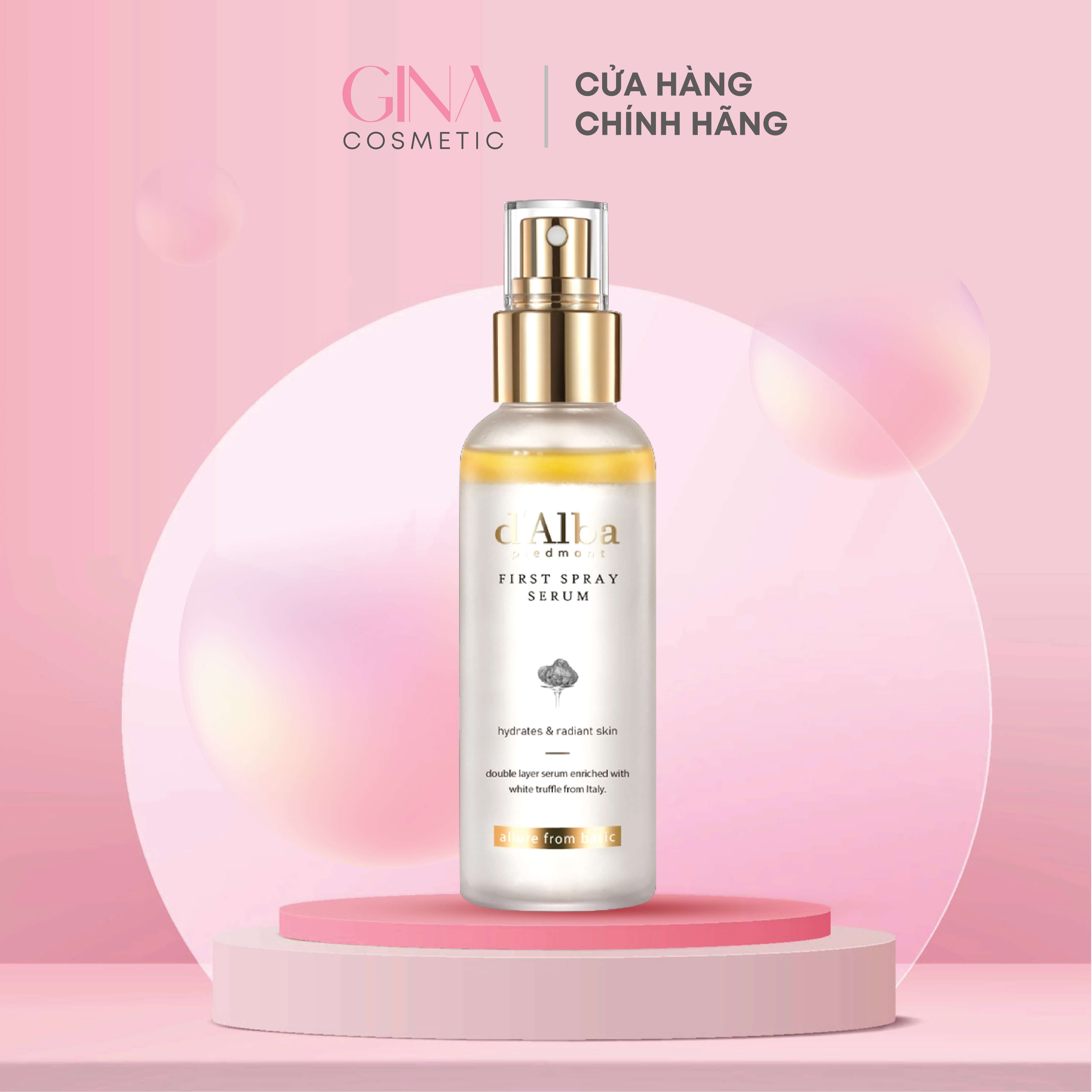 Serum dạng xịt khoáng căng bóng da d'Alba White Truffle 50ml/100ml