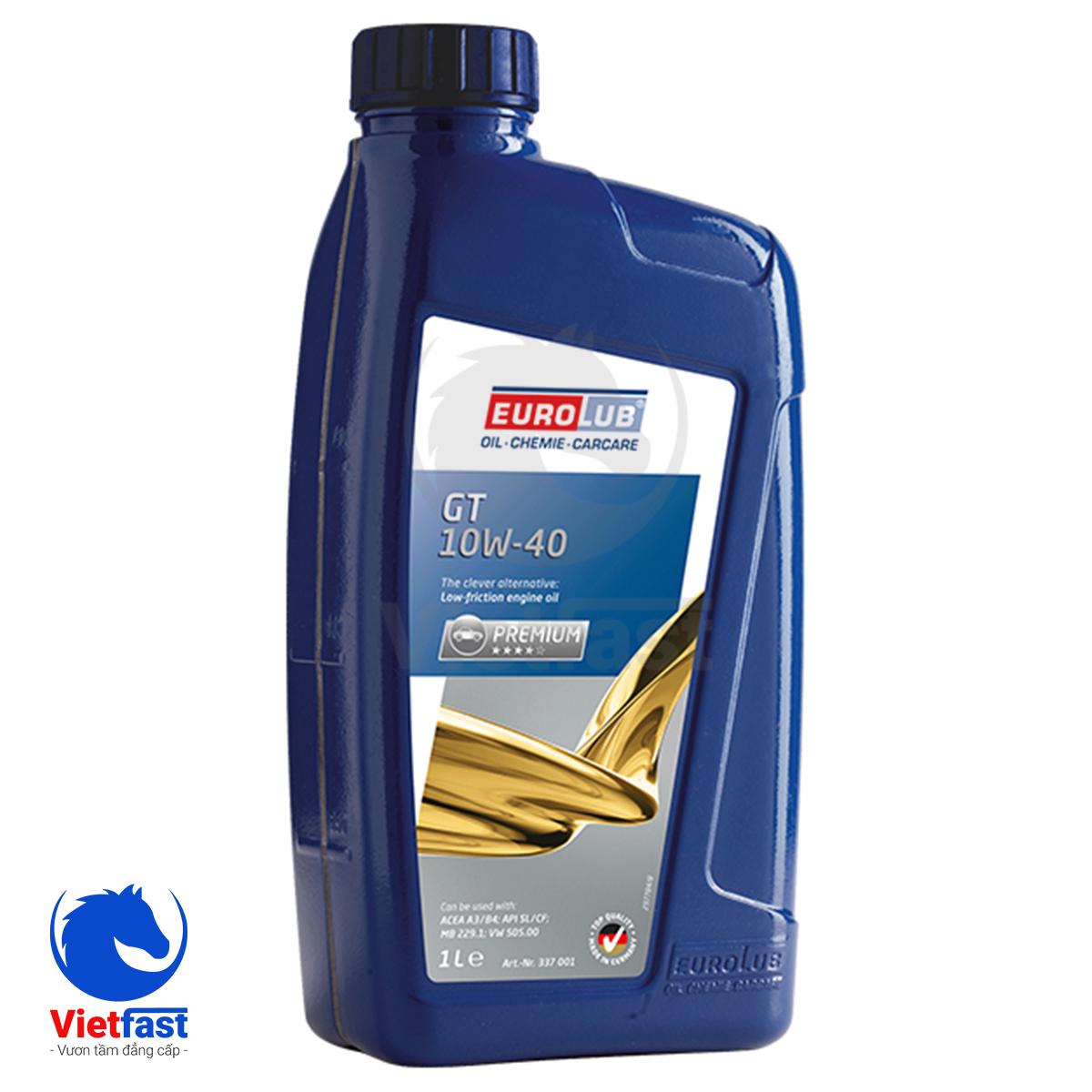 DẦU NHỚT ĐỘNG CƠ XĂNG CAO CẤP EUROLUB GT SAE 10W 40  1 Lít