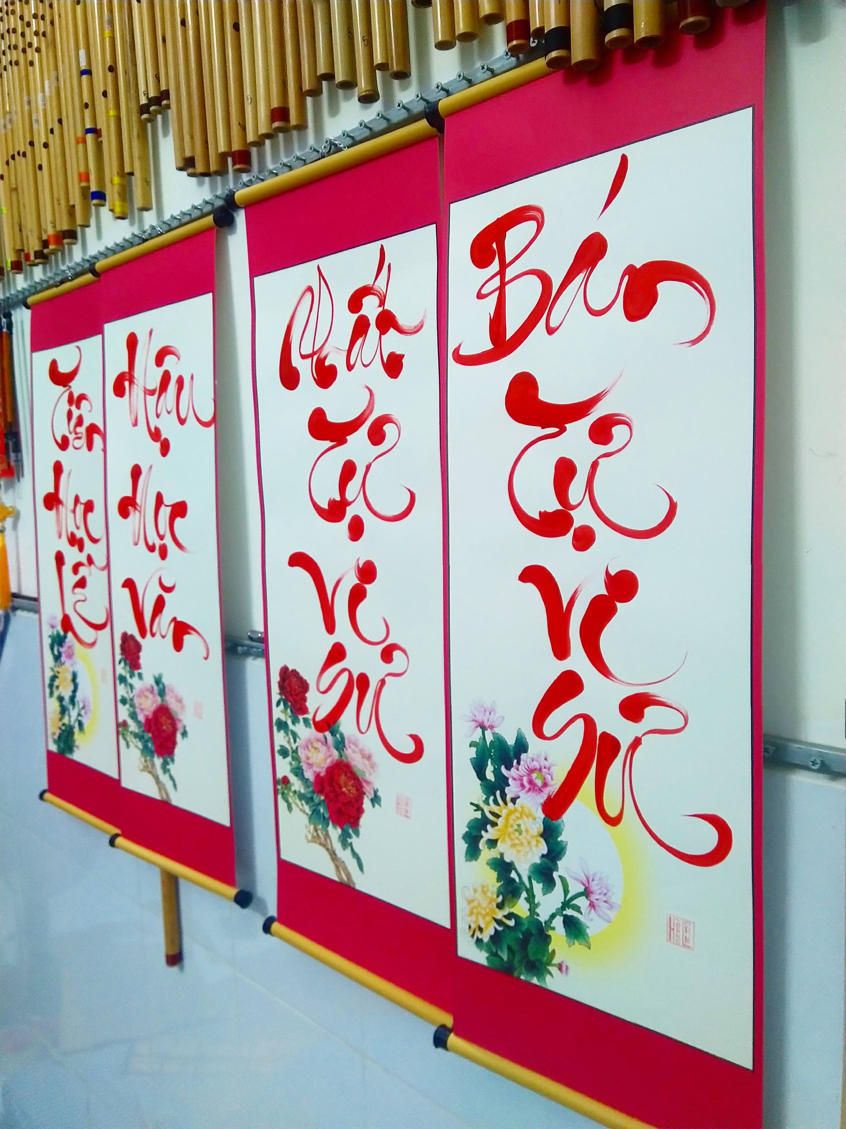 [HCM]Cặp Liễn câu đối quà tặng Tri ân 20.11, Tranh thư pháp lưu niệm cho Thầy Cô Giáo Có viết theo yêu cầu-Thư pháp Hoàng Lâm Xưởng Sáo Hoàng Lâm