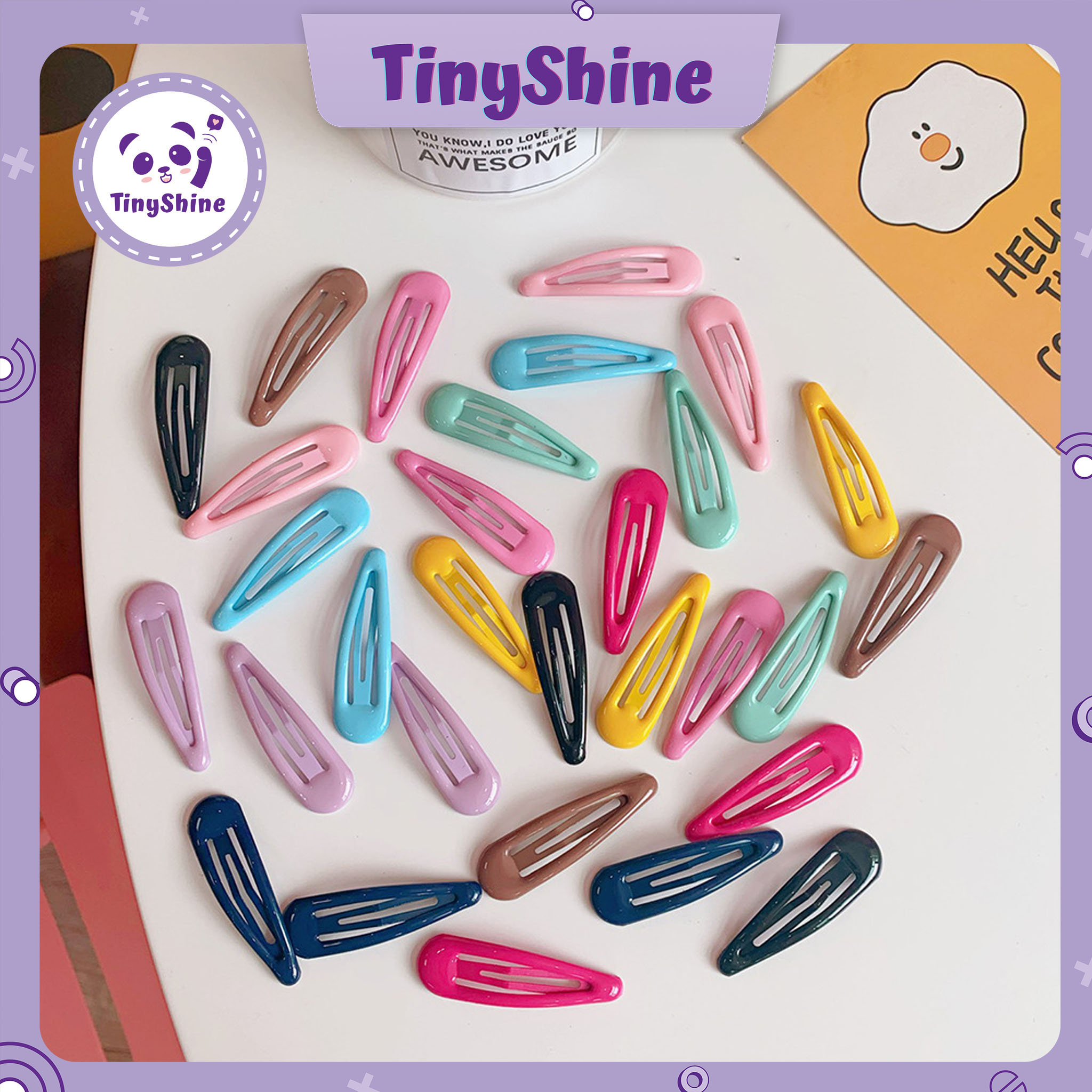 Kẹp giữ tóc mái giọt nước loại nhiều màu sắc đơn giản thời trang nhỏ gọn tiện lợi