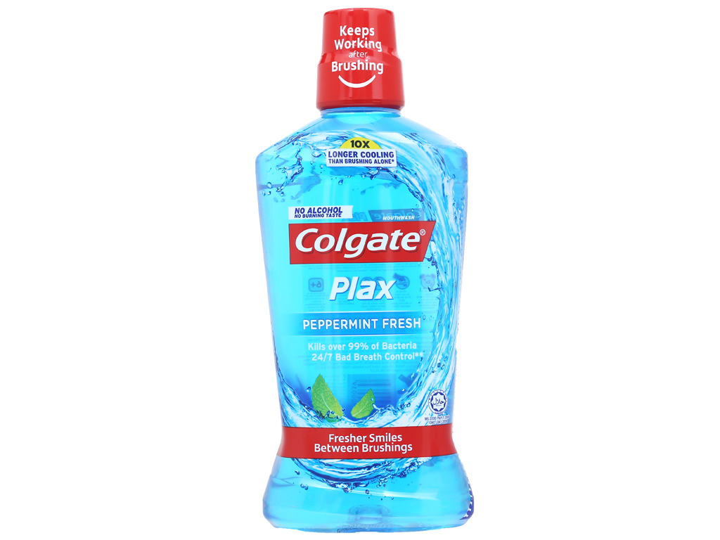 Nước súc miệng Colgate diệt 99% vi khuẩn Plax bạc hà 500ml
