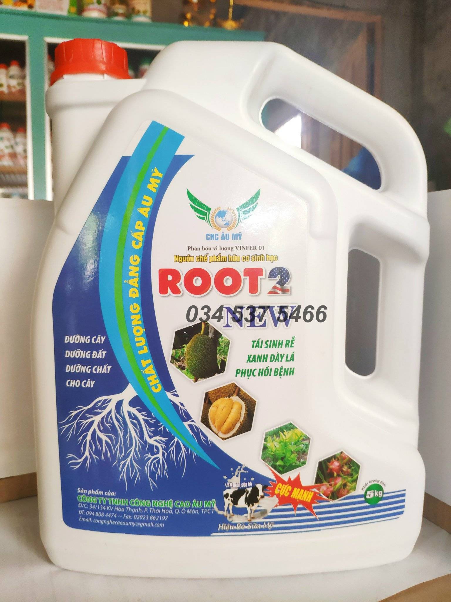 Hữu cơ ROOT 2 5L đậm đặc dưỡng rễ - Phân bón tưới gốc rễ - Giàu dưỡng chất cho hoa kiểng