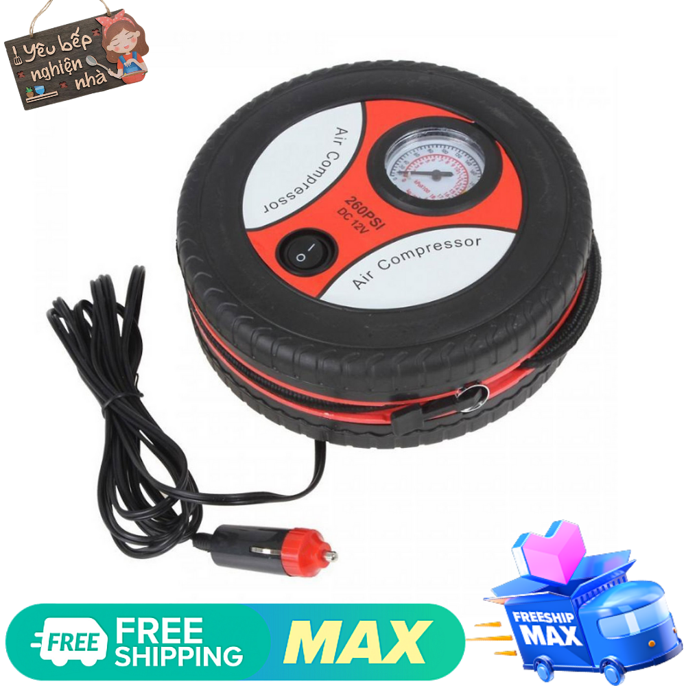 Bơm Lốp Điện Đa Năng 12V Hình Bánh Xe