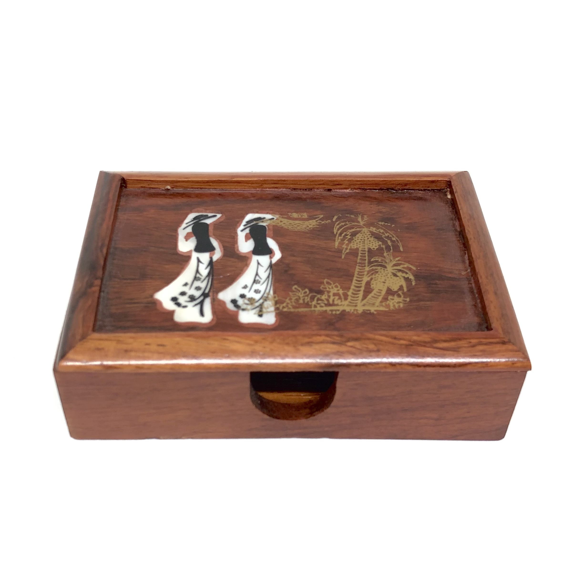 Hộp đựng card danh thiếp gỗ cẩn ốc có nắp đậy | phụ kiện văn phòng, bàn làm việc, lễ tân