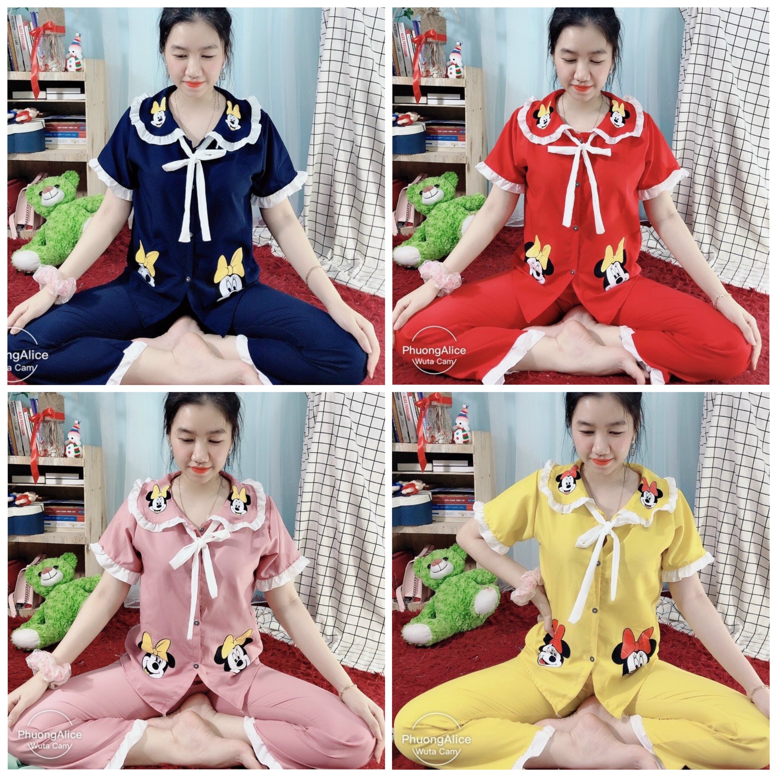Đồ bộ pijama kate lụa mickey siêu đẹp dưới 54kg
