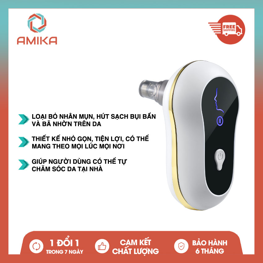 Máy Hút Mụn đầu Đen; Máy hút Mụn Cám mini. Hút Sạch Các Bã Nhờn. BẢo Hành 6 tháng bởi AMIKA