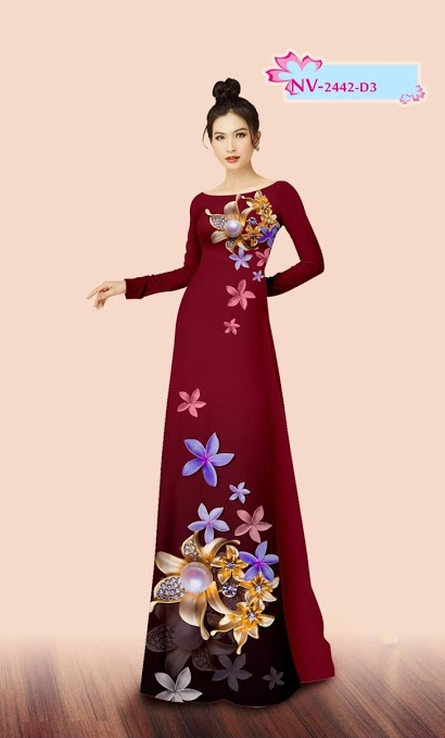 [HCM]Vải áo dài cao cấp, hoa nụ ngọc trai - lụa Bảo Anh