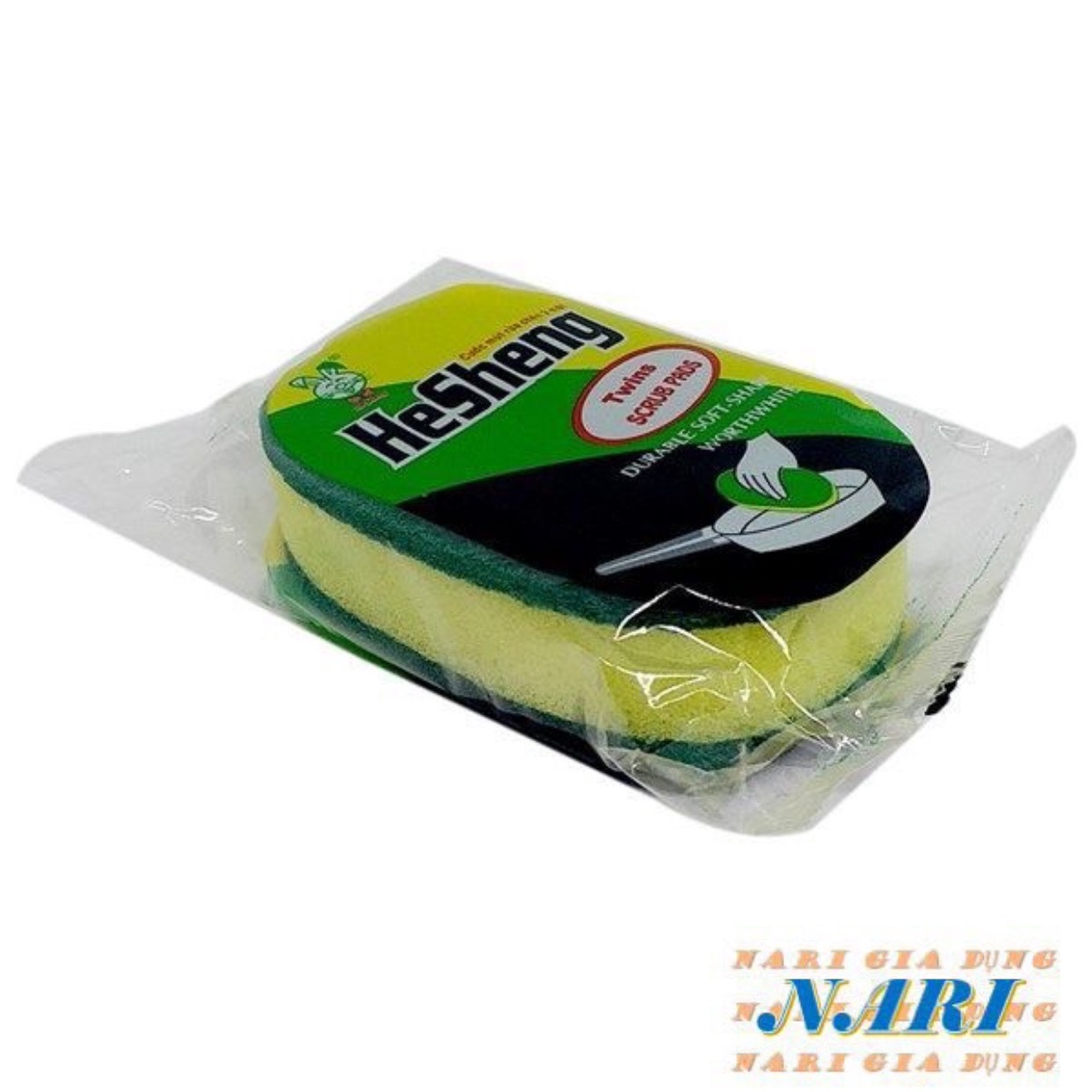Miếng rửa chén bát mút xốp 3M - Miếng bọt biển - Miếng chà về sinh HeSheng - gia dụng Nari