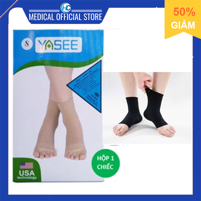 Vớ Y Khoa Bàn Chân, Gót Chân Yasee (Màu Đen Hở Ngón, Hộp 1 Chiếc) - Tất suy giãn tĩnh mạch