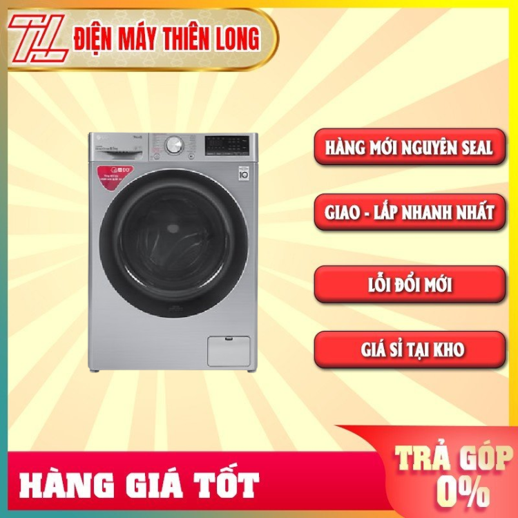 Máy giặt LG Inverter 8.5 kg FV1408S4V Model 2020 - TRẢ GÓP 0% - GIAO TOÀN QUỐC - NGOÀI HCM TÍNH PHÍ