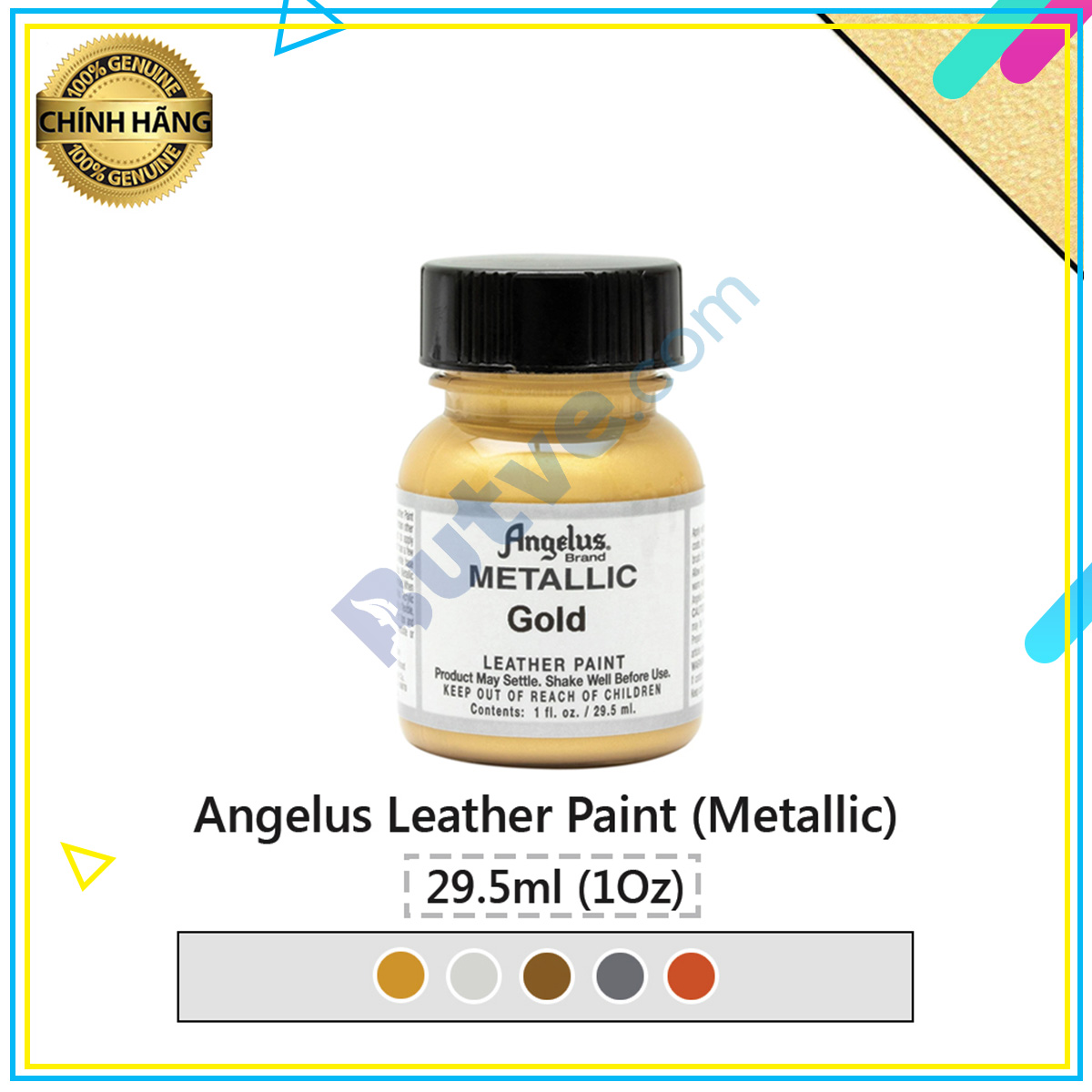Màu acrylic ánh kim vẽ lên da, vải Angelus Leather Paint Metallic 29.5ml
